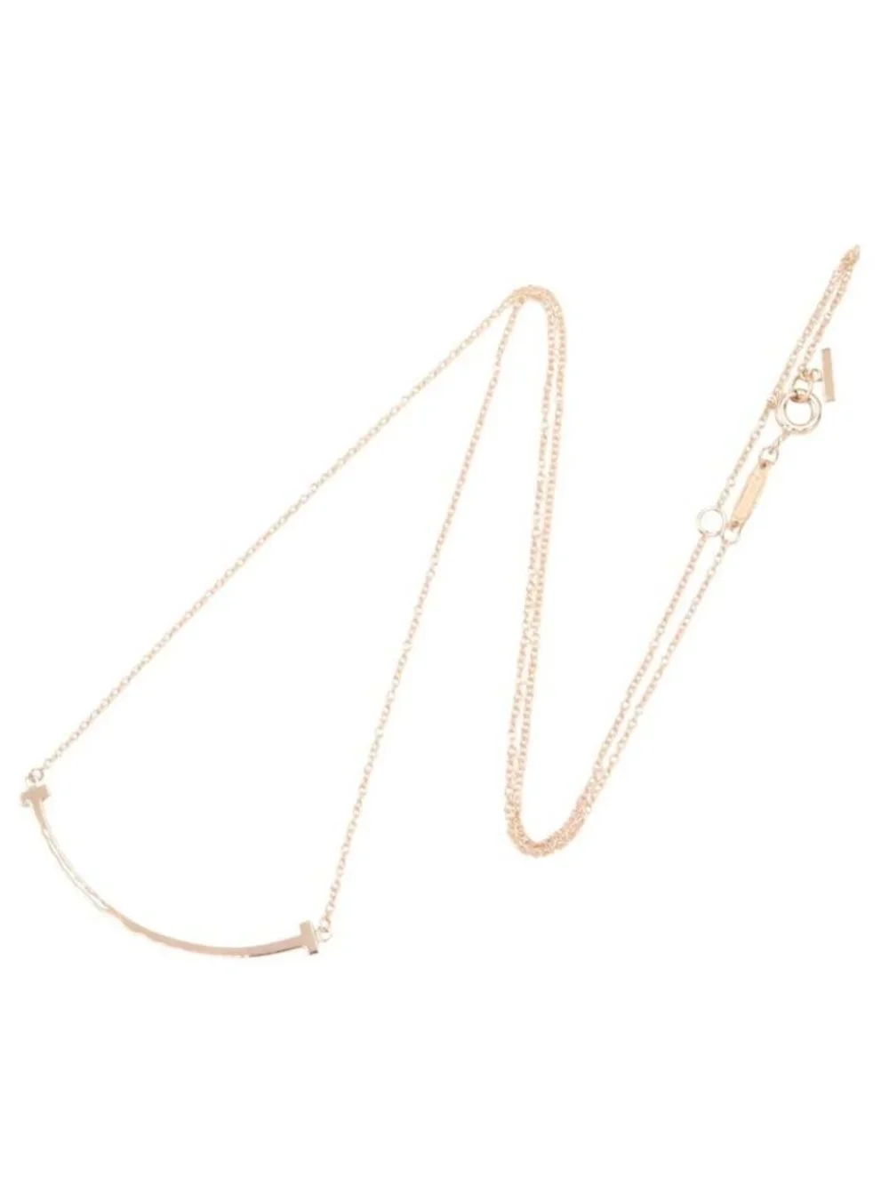 Tiffany & Co Necklace T Smile Small 41 46 cm 18k Pink Gold - Picture 2 of 8